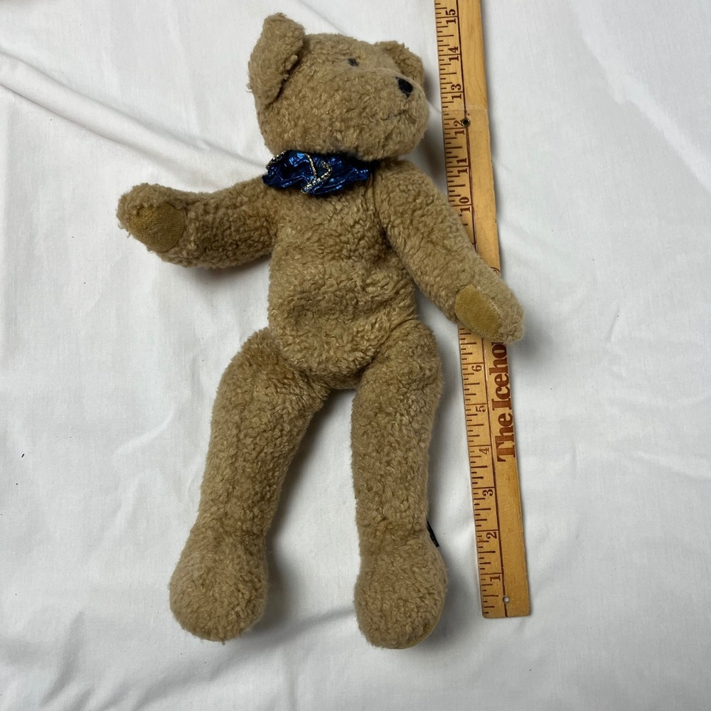 Boyds Bear J.B. Bean Series Tan Plush Teddy Bear Blue Bow Tie Vintage 1985-1995 - Picture 5 of 7